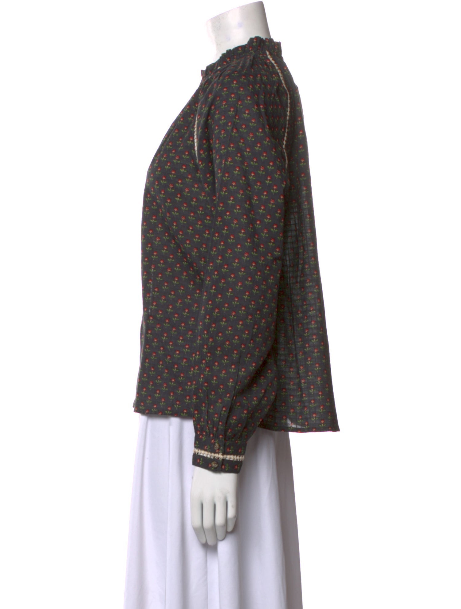 Sézane Printed Mock Neck Sweatshirt